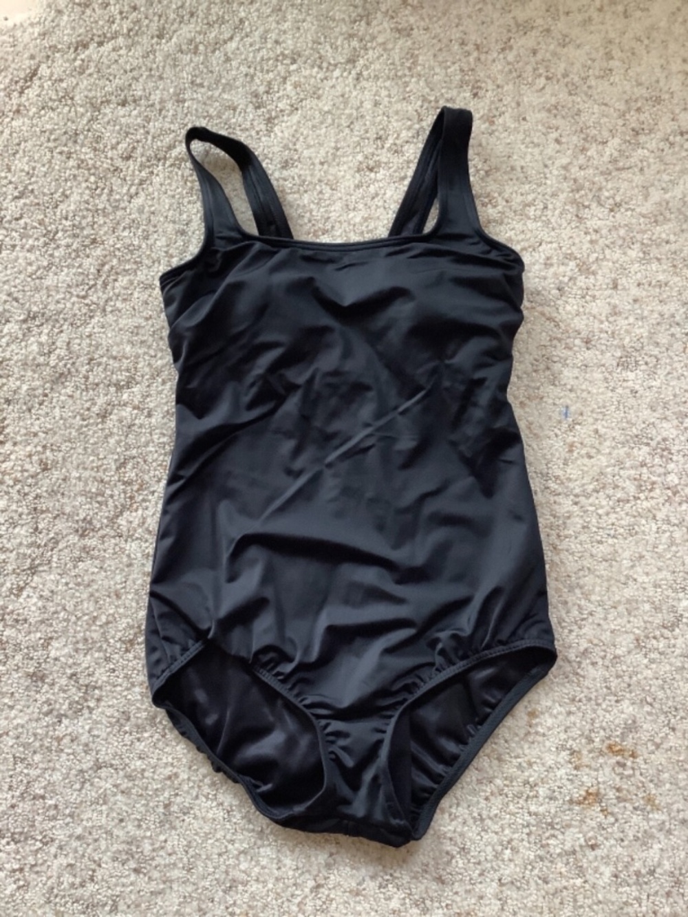 LANDS END Women's One-Piece SWIMSUIT Black Fully Lined Size 8